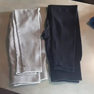 Ribbed Leggings Set - Black and Gray